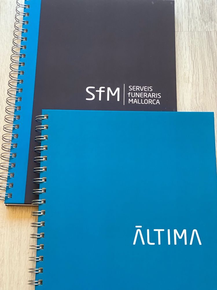 Libretas de espiral personalizadas para Àltima y Serveis Funeraris Mallorca